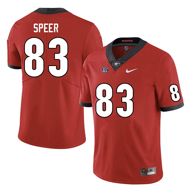 Men #83 Cole Speer Georgia Bulldogs College Football Jerseys Sale-Red - Click Image to Close